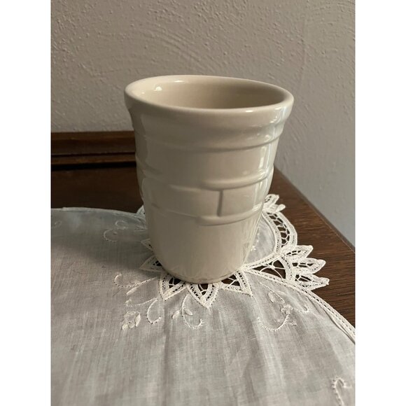 Longaberger Pottery Woven Traditions Ivory Tumbler or Flower Pot - Picture 1 of 4